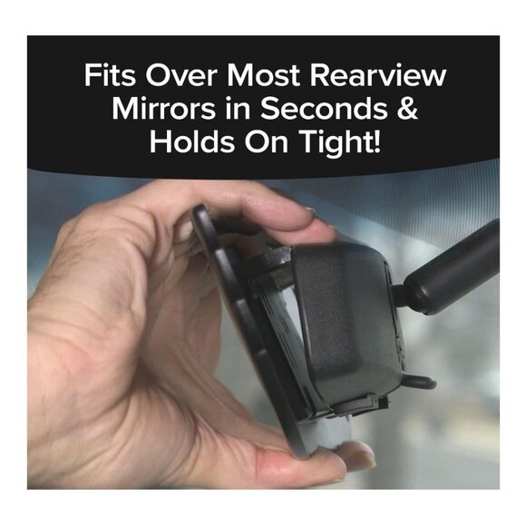 Wide View Rearview Mirror Angel View 12" Curved Reduces Blind Spots Fits Most - Picture 3 of 6